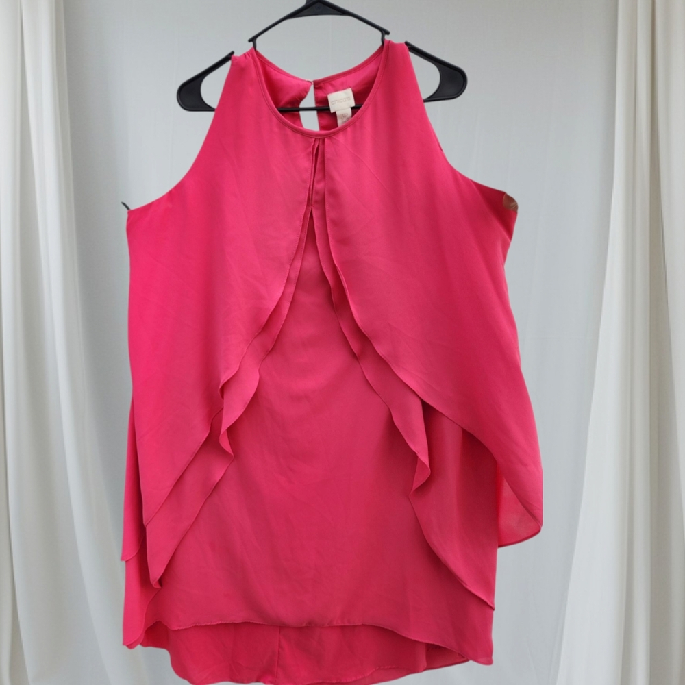 Pink Sleeveless Layered Top